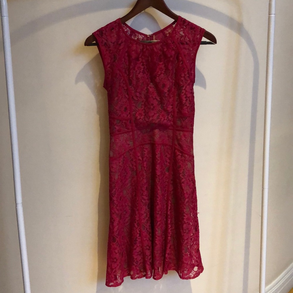 BCBG Red Lace Cocktail Dress